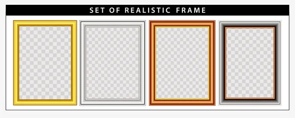 Conjunto Marco Realista Conjunto Fácil Modificar — Archivo Imágenes Vectoriales