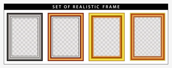 Conjunto Marco Realista Conjunto Fácil Modificar — Archivo Imágenes Vectoriales