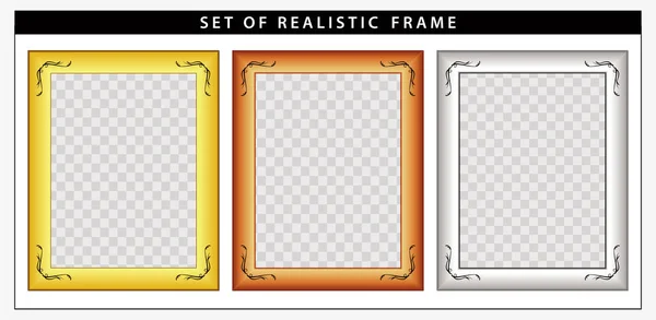 Set Realistischen Rahmenwerken Leicht Ändern — Stockvektor