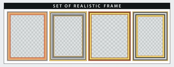 Conjunto Marco Realista Conjunto Fácil Modificar — Archivo Imágenes Vectoriales