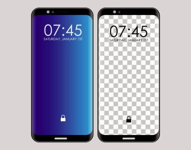 Smartphone, saydam modu iki cihaz. göster Mavi degrade ve Parlatıcı edge ile temizleyin. değişiklik yapmak kolay
