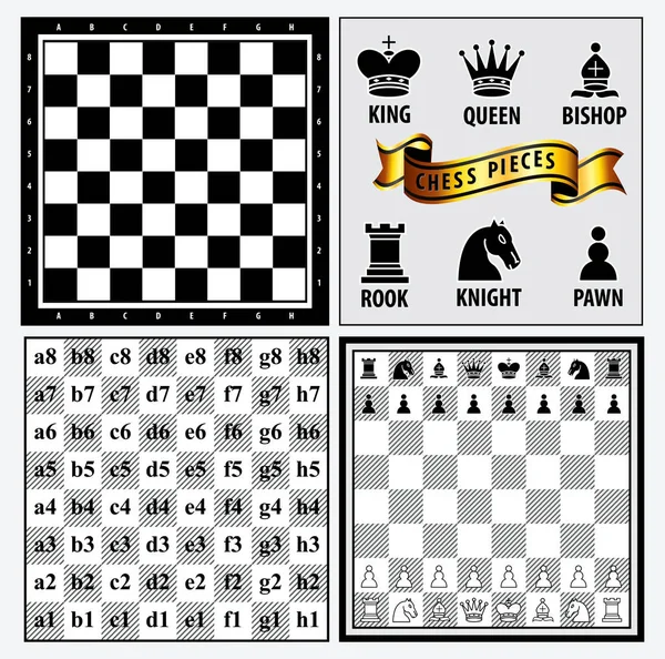 Sada šachových kus prvek, vítěz a volnější pojetí, v poctivou hru. snadno upravit — Stockový vektor