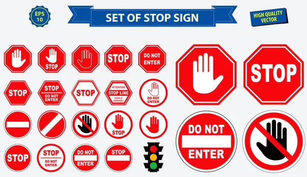 一時停止の標識のセット — ストックベクタ