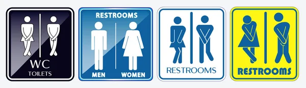 Set Restroom Placard Sign Easy Modify — Stock Vector