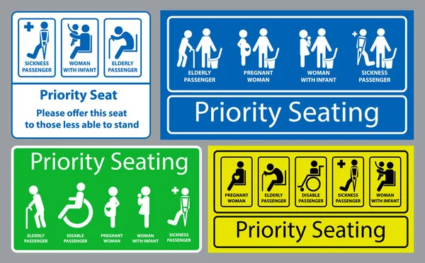 Pegatina del asiento prioritario . — Vector de stock