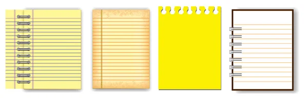 Set Note Book Ripped Paper Using School Office Activity Easy — Stock Vector