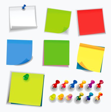 renkli yapışkan not. okul veya office aktivitesini kullanarak