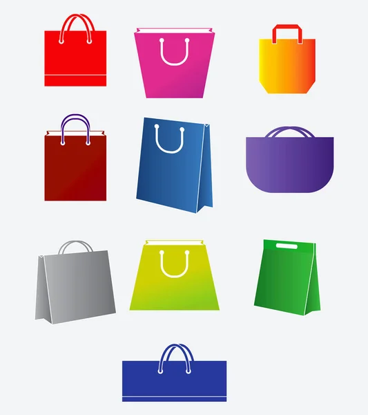 Ensemble de collection de sacs à provisions, pour e-commerce — Image vectorielle