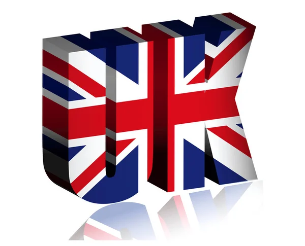 3d uk texte ou fond de drapeau du royaume uni art . — Image vectorielle