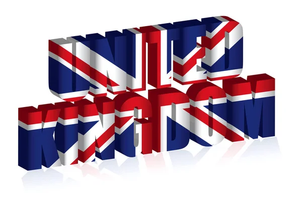 3d uk text or background of united kingdom flag art. — Stock Vector