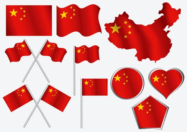 Pozadí vlajky Číny, klipartů nebo dekorace čínského praporem. — Stockový vektor