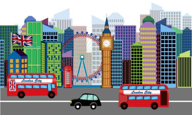 londra'nın silueti veya şehir manzarası seti.  