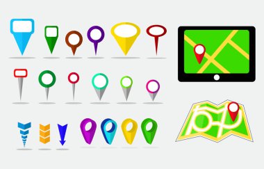 harita pin kümesi, uygulama veya gadget hedef bulma. 