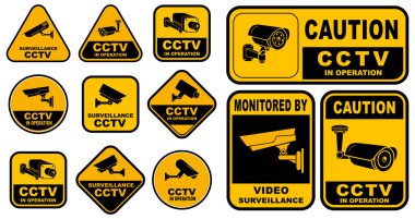 Sokak, ev ve bina konsepti için Çeşitli Güvenlik Kamerası veya cctv seti.  