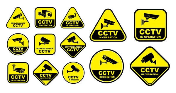 Conjunto de varias cámaras de seguridad o cctv para calle, hogar y concepto de edificio . — Archivo Imágenes Vectoriales