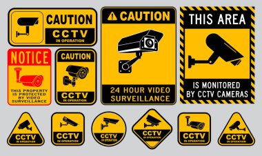 Sokak, ev ve bina konsepti için Çeşitli Güvenlik Kamerası veya cctv seti. 