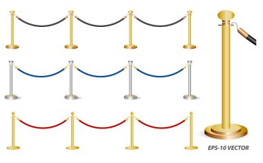 Altın barikat ya da izole edilmiş bariyer ipi.