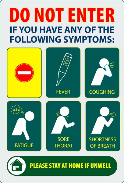 Distanciamento Social Não Entrar Cartaz Escritório Práticas Saúde Pública Para — Vetor de Stock