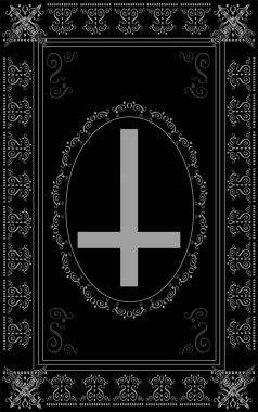 Ters haç ve süsleme ayrıntılarla Vintage artalanları