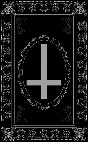 Ters haç ve süsleme ayrıntılarla Vintage artalanları