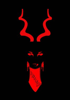 Kadın şeytan boynuzları, Cadılar Bayramı arka plan