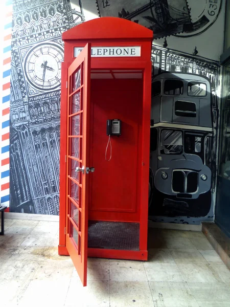 Red Phone Box Grafitti Big Ben Londyn — Zdjęcie stockowe