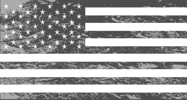 Bandeira Americana Eua Preto Branco Fundo Grunge — Vetor de Stock