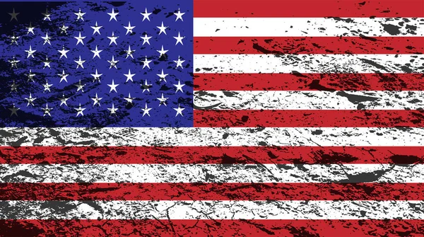 Americká Vlajka Usa Černobílé Grunge Pozadí — Stockový vektor