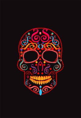 Meksikalı kafatası kırmızısı, süs eşyaları, ölüm günü.. 