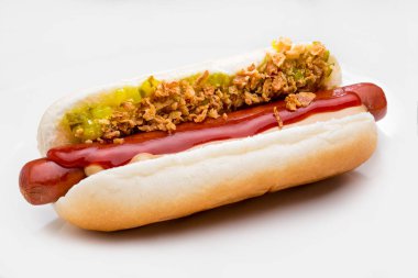 Danimarka sığır sosis ve sosisli kızarmış soğan