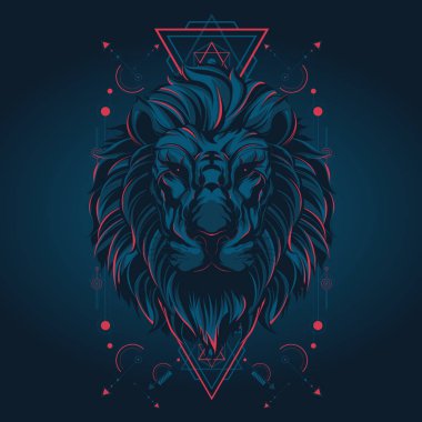 aslan kutsal geometri illüstrasyon