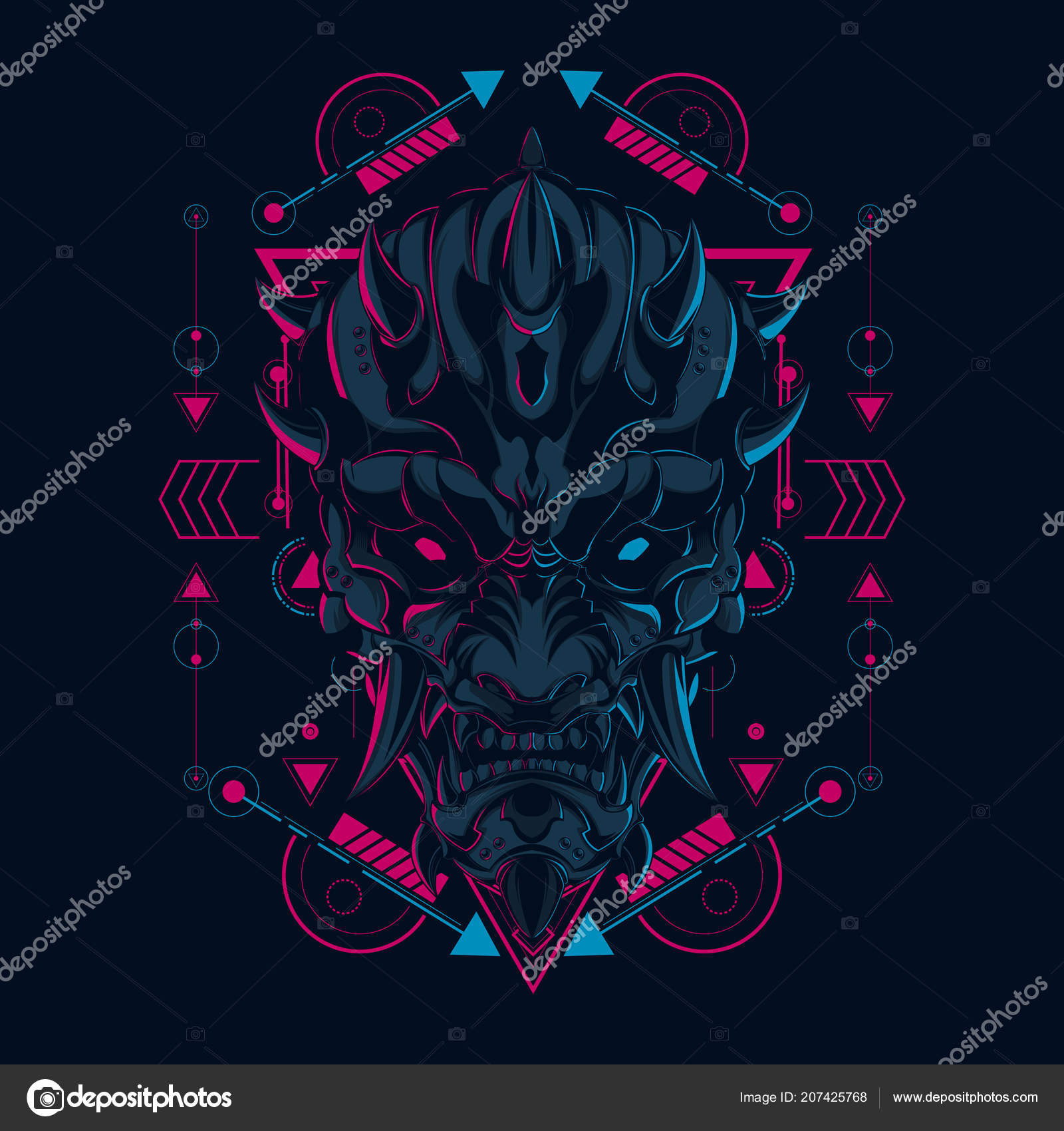 신성한 기하학 스타일에서 마스크 스톡 벡터 - ©secondsyndicate 207425768, image size:1600x1700