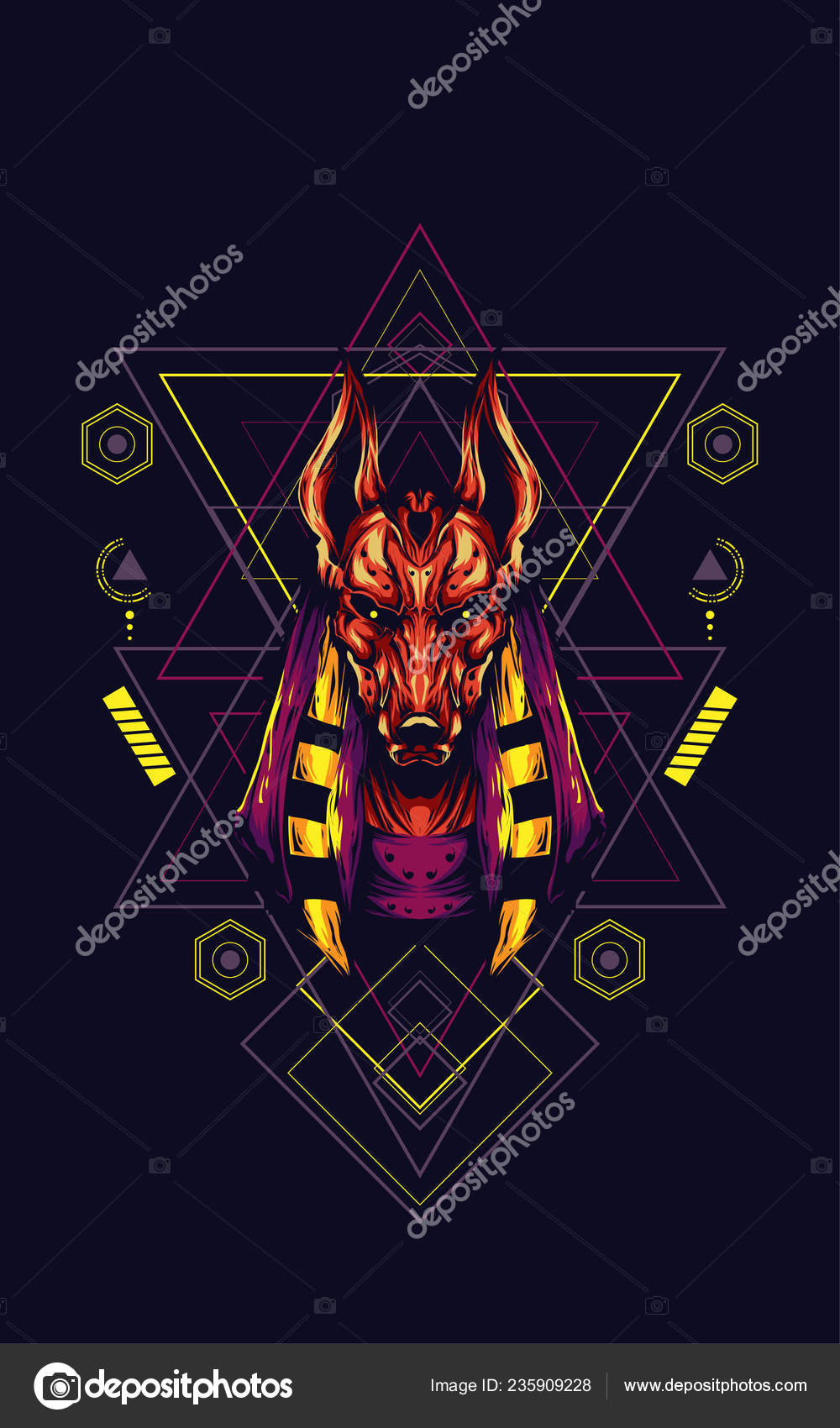 Obra Arte Geometria Sagrada Anubis — Foto © secondsyndicate #235909228, image size:1000x1700