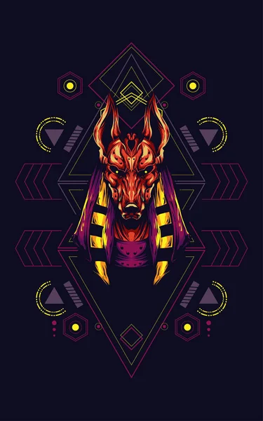 Anubis Geometría Sagrada Obras Arte — Foto de Stock