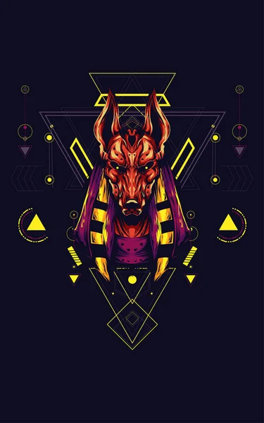 Anubis Geometría Sagrada Obras Arte —  Fotos de Stock