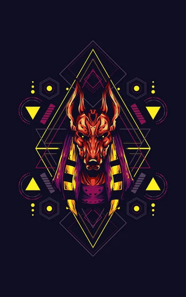 Anubis Geometría Sagrada Obras Arte —  Fotos de Stock