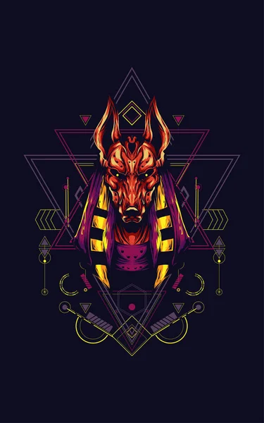 Anubis Geometría Sagrada Obras Arte —  Fotos de Stock