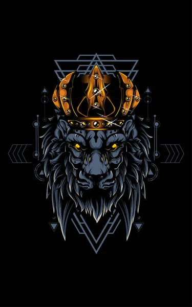 King Lion Sacred Geometry — Stock Photo, Image