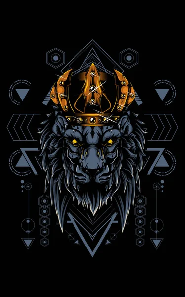 Lví Král Posvátné Geometrie — Stock fotografie