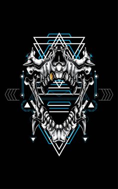 Kafatası kutsal geometri illüstrasyon