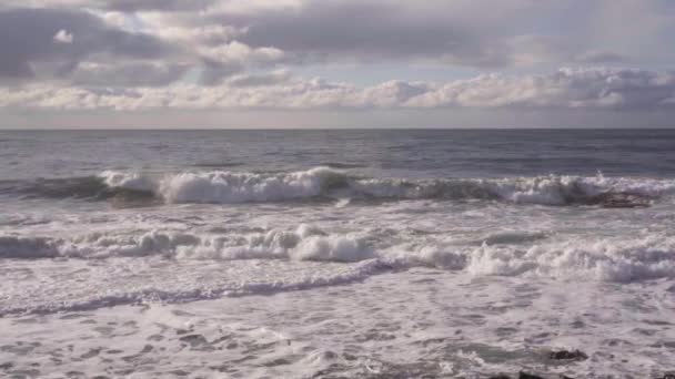 High waves in ocean. Giant Blue Ocean Waves in Indonesia, Bali. Aerial view. — Stock Video