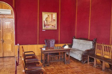 Gori, Gürcistan - 8 Ağustos 2013: Stalin iç kabine Gori, Joseph Stalin Müzesi. Joseph Stalin Sovyetler Birliği'nden 1920'lerde in1953 kadar lideriydi.