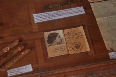 Gori, Gürcistan - 8 Ağustos 2013: Stalin iç kabine Gori, Joseph Stalin Müzesi. Joseph Stalin Sovyetler Birliği'nden 1920'lerde in1953 kadar lideriydi.