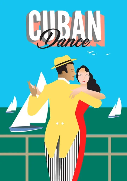 经典的古巴舞曲海报设计 矢量说明 — 图库矢量图片