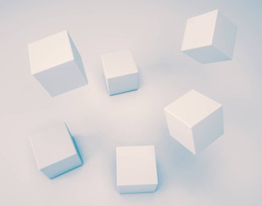 Beyaz arka plan üzerinde beyaz küpleri.