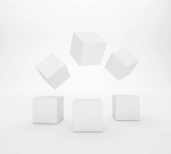 White cubes on white background. — Stock Photo, Image