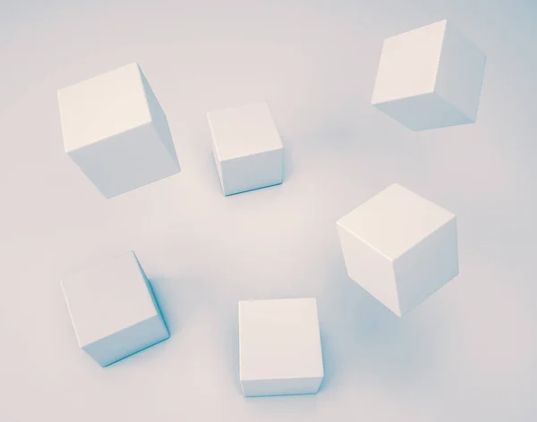 White cubes on white background. — Stock Photo, Image