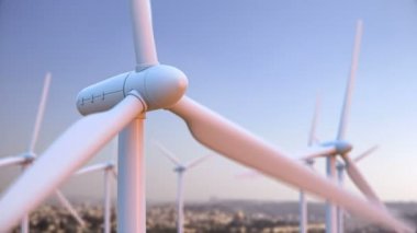 Animasyon iplik Rüzgar türbinleri döngü sorunsuz imkanı