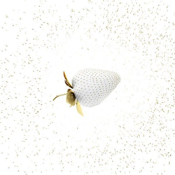 空に浮かぶ白いイチゴ。3 d のレンダリング — ストック写真