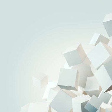 Kayan küpleri yığını ile soyut geometrik arka plan
